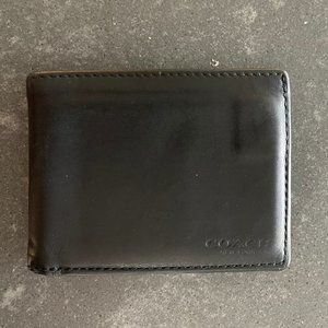 Men’s Black Coach Slim Billfold Wallet